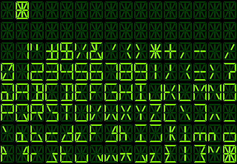 is there a font that looks like a 7 segment display